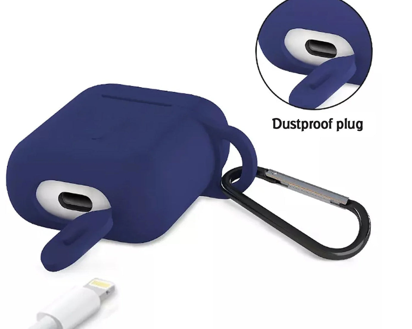 Silicone Shockproof Protection Wireless Headphones Carrying Box Cover with Metal Keychain