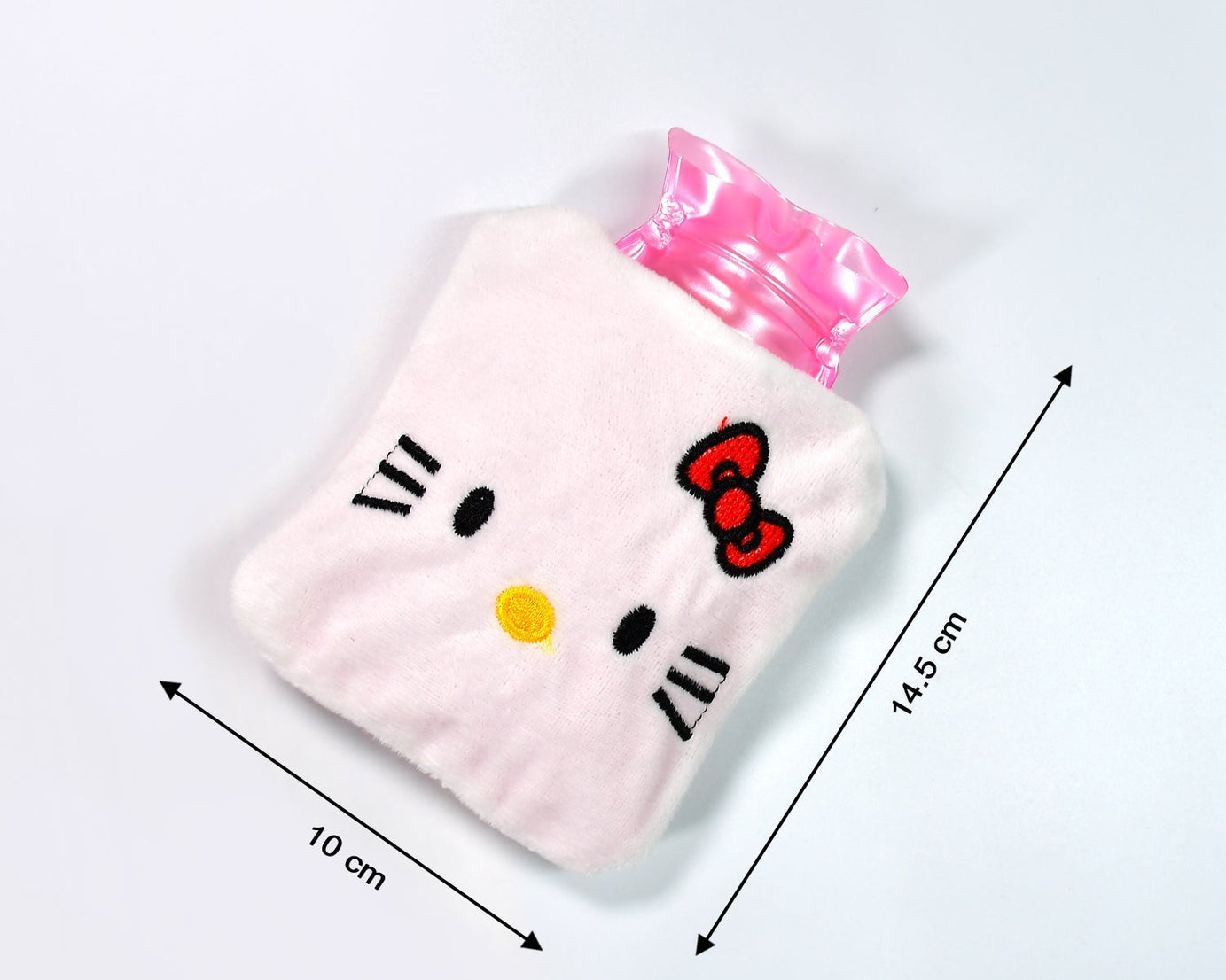 White Hello Kitty hot water bottle for relief