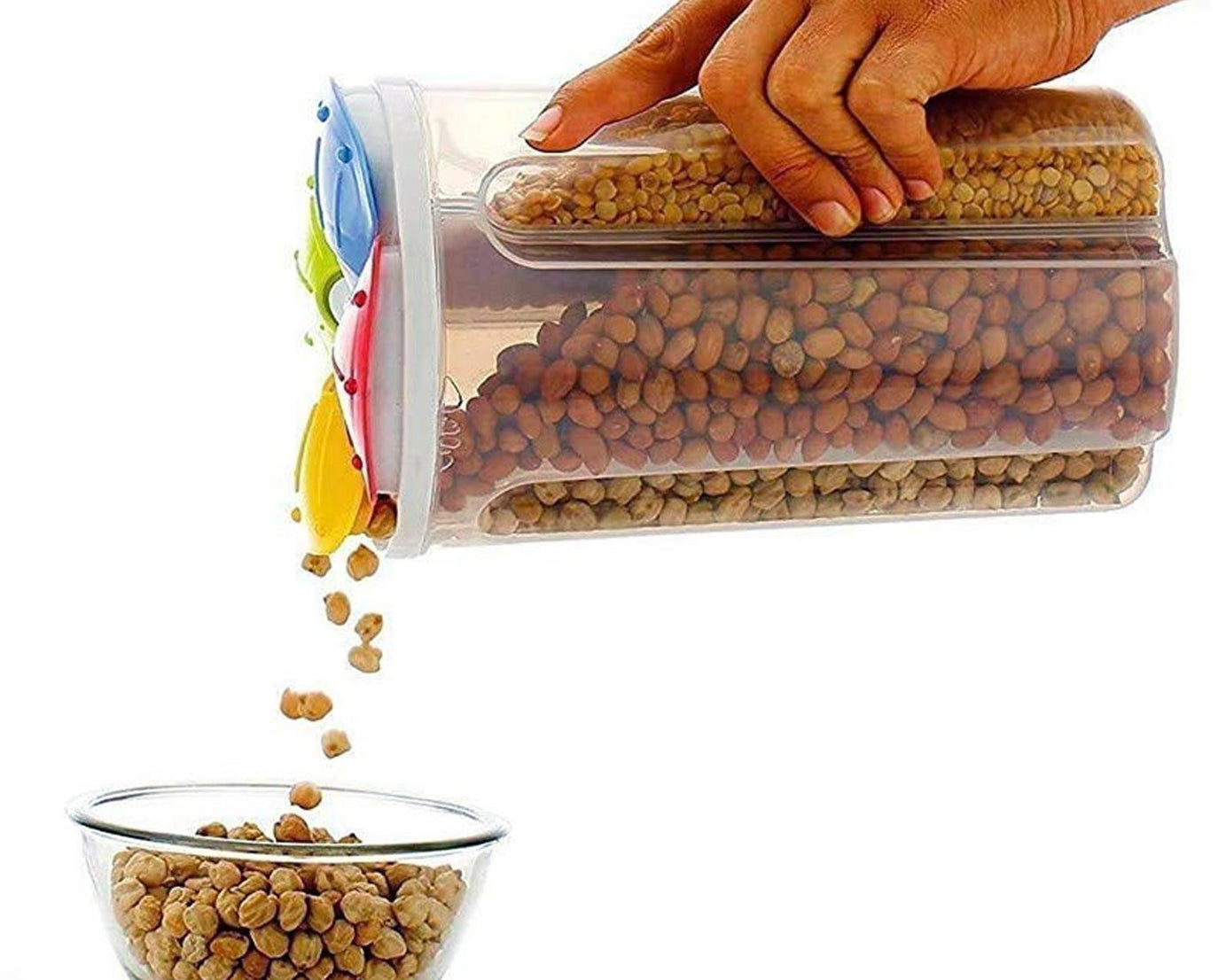 Four-section airtight storage container for food
