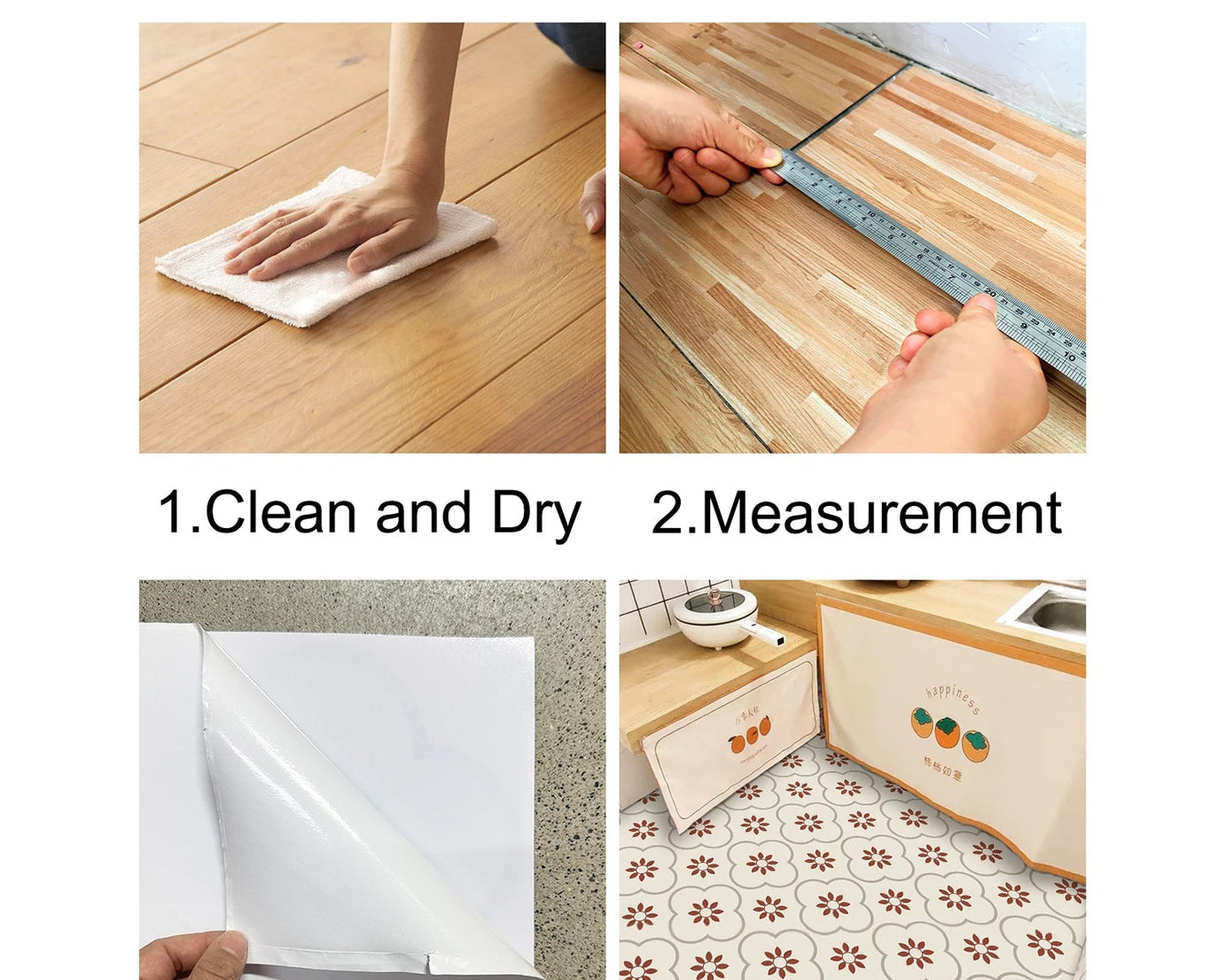 Peel and Stick Floor Tiles Kitchen / Bathroom Backsplash Sticker Detachable Waterproof DIY Tile Stickers for Wall Decoration Tiles Home Decoration (8x8 Inch / 10 Pcs Set)