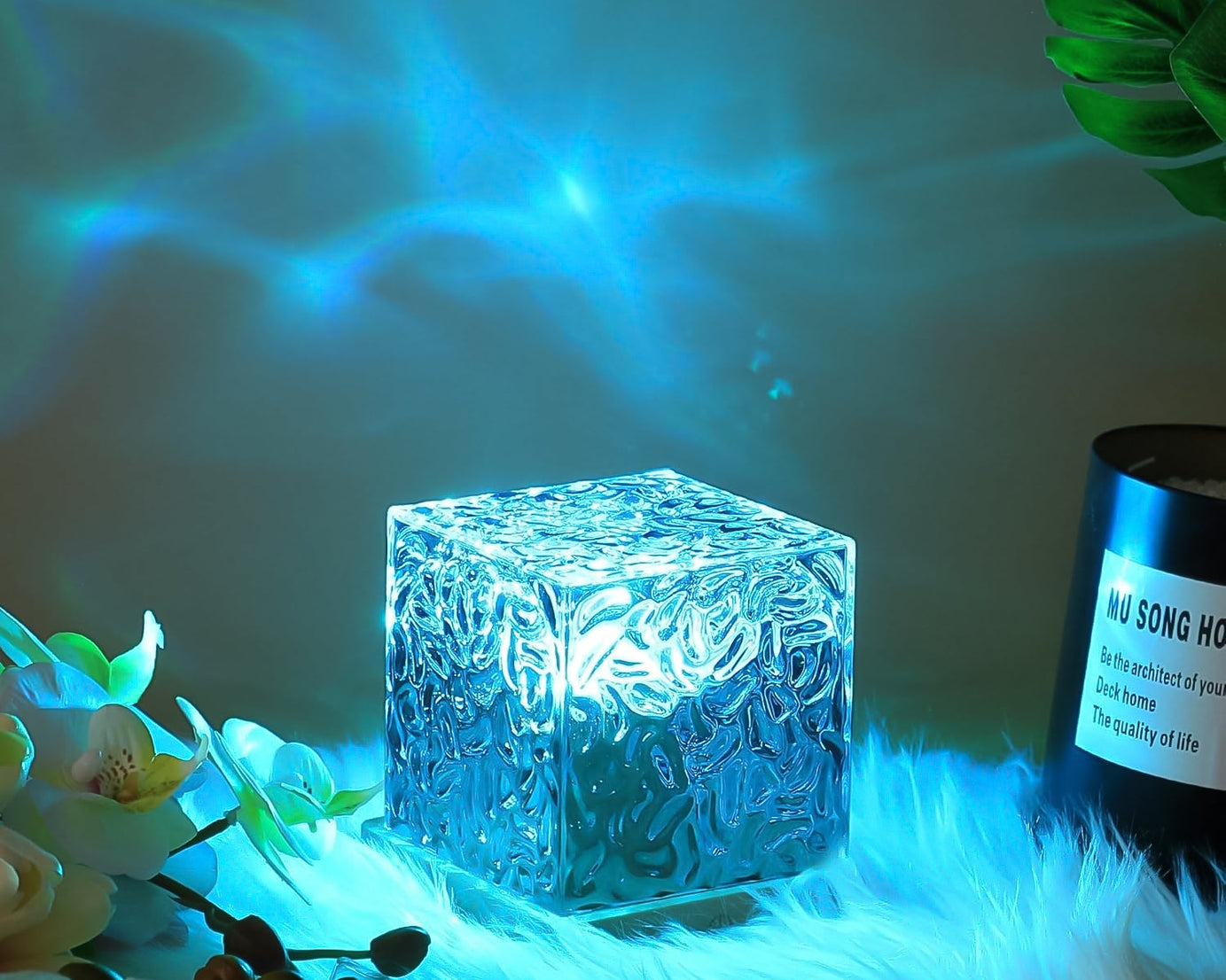 Dynamic Rotating Water Ripple Night Lamp With Remote