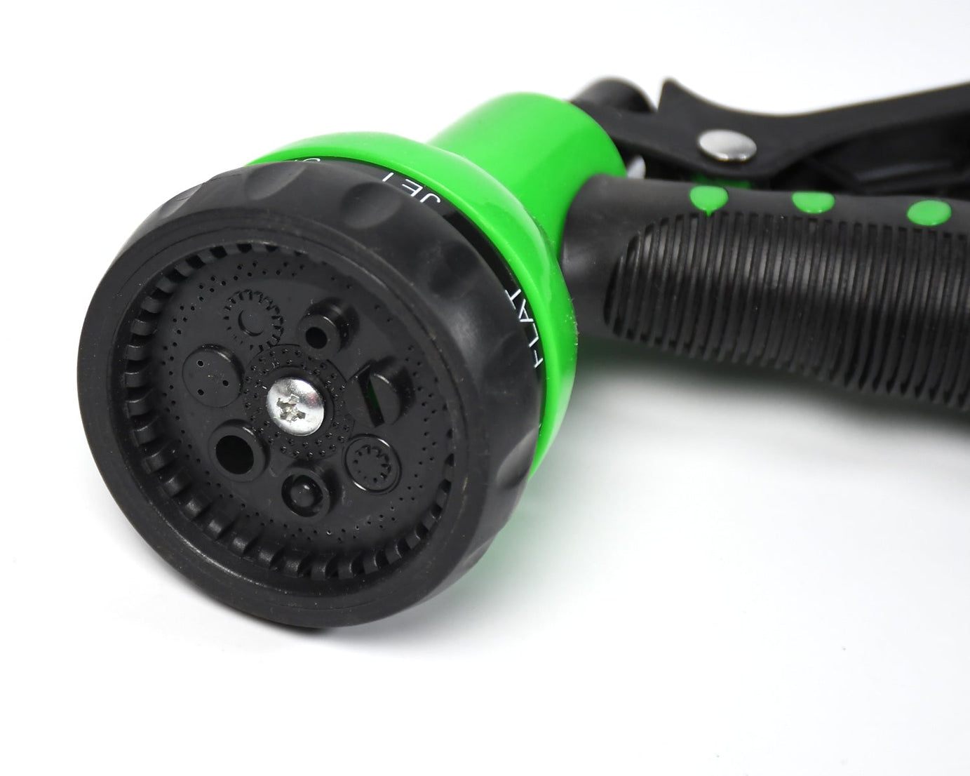 Front trigger hose nozzle for various watering needs