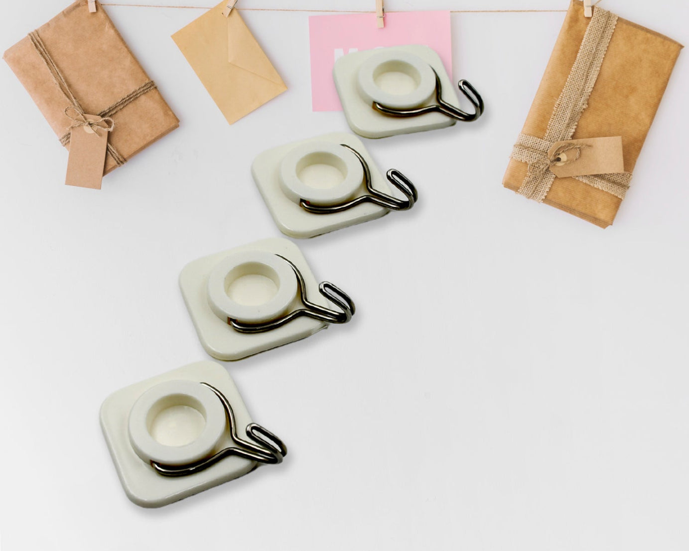 Multipurpose Strong Hook Self-Adhesive hooks for wall Heavy Plastic Hook, Sticky Hook Household For Home, Decorative Hooks, Bathroom & All Type Wall Use Hook, Suitable for Bathroom, Kitchen, Office (2 Pc & 4 Pc Set)