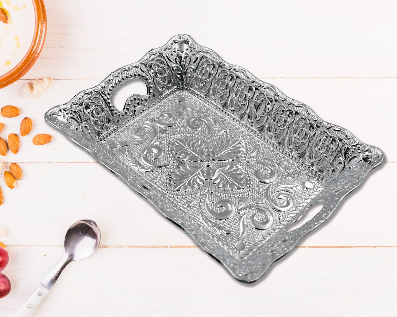 Decorative Mukhwas Serving Tray Serving Mukhwas Plate Fancy Candy Tray Dry Fruit Serving Tray