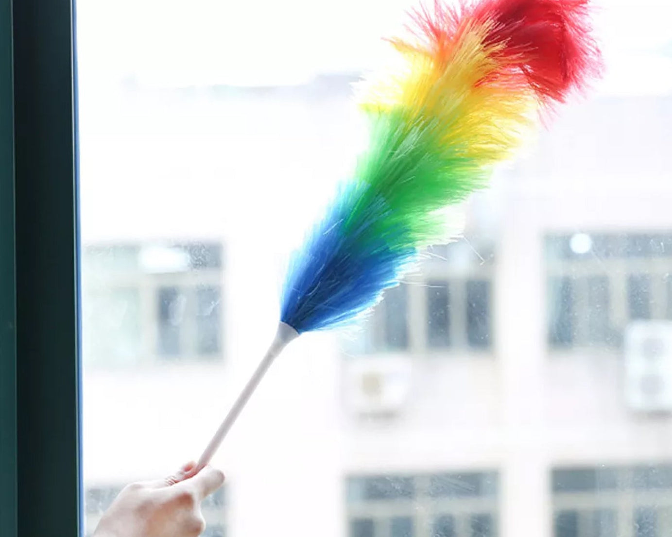 Colorful feather duster for cleaning