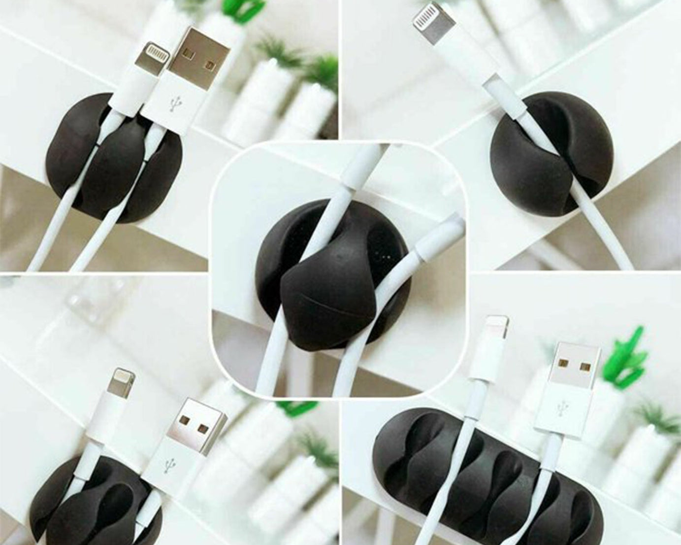 Desk wire holder clips