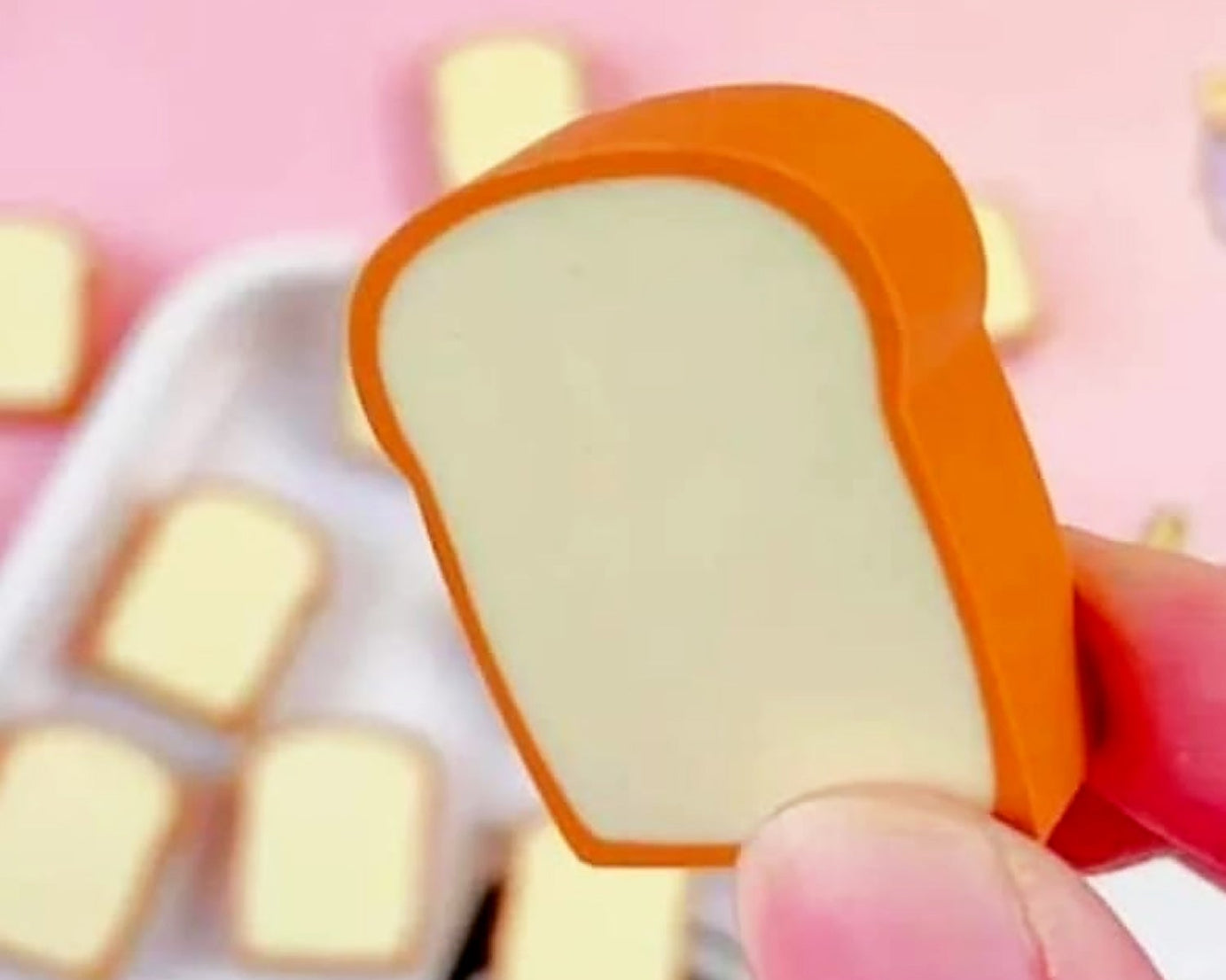 3D Toast Bread Shape Eraser for Kids, Cartoons Erasers Toast Bread Erasers Bread Shaped Eraser for Students, Gift, Cute Fun Food Pencil Erasers for School Classroom, Stationery for Boys & Girls (4 Pcs Set)