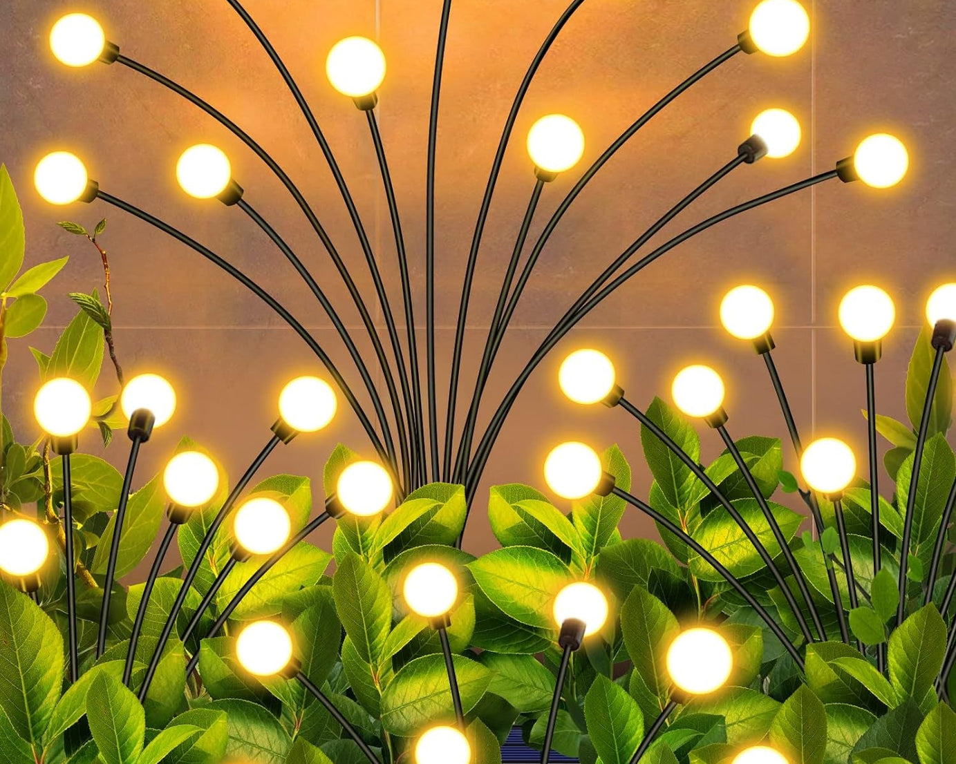 Solar Garden Lights, Solar - Powered Firefly Lamp, New Upgraded Solar Firefly Lights Outdoor Waterproof, Solar Outdoor Decorative Lights for Yard Gardening Patio Backyard Pathway Décor (2 PCS Set 12 LED (Warm Light))