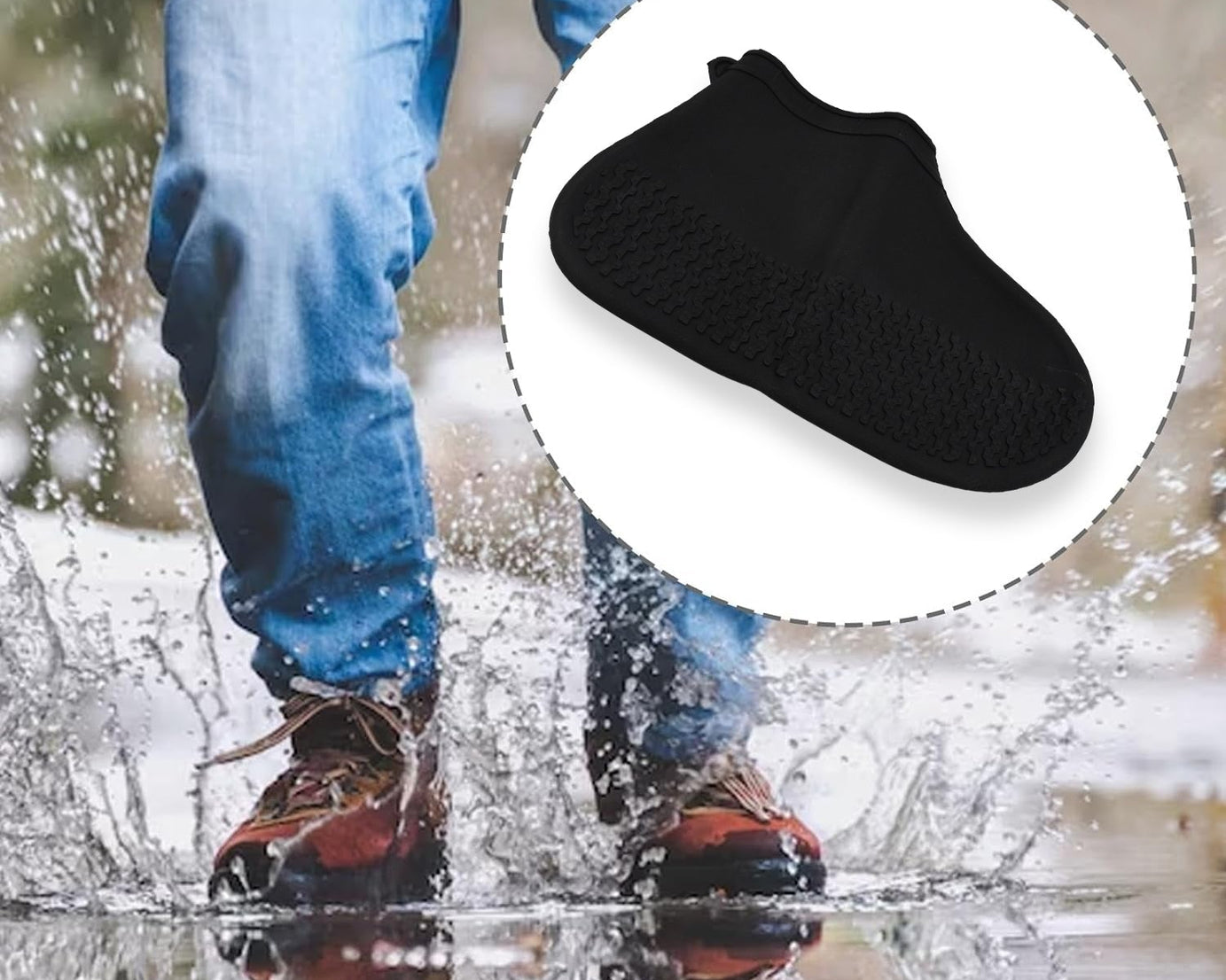 Non-Slip Silicone Rain Reusable Anti skid Waterproof Fordable Boot Shoe Cover (Small Size/ 1 Pair)