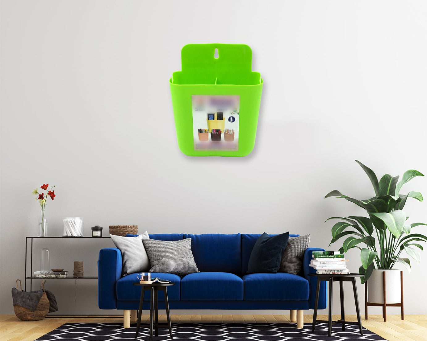 Multipurpose Wall Holder | Mobile Holder | Stationary Storage | Bathroom accessories | Remote Holder | Makeup Brush Holder | Useful In office, Kitchen, Drawing Room 2 Section Stand (1 Pc )