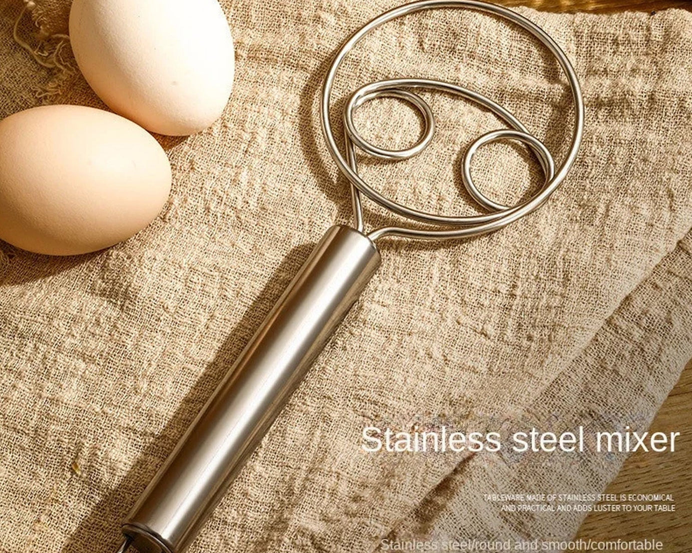 Dough Whisk, Premium Stainless Steel Dutch Whisk, Dough Hand Mixer Artisan Blender For Egg, Bread, Cake, Pastry, Pizza Dough - Perfect Baking Tools, Whisking, Tirring Kitchen Tools (1 Pc)
