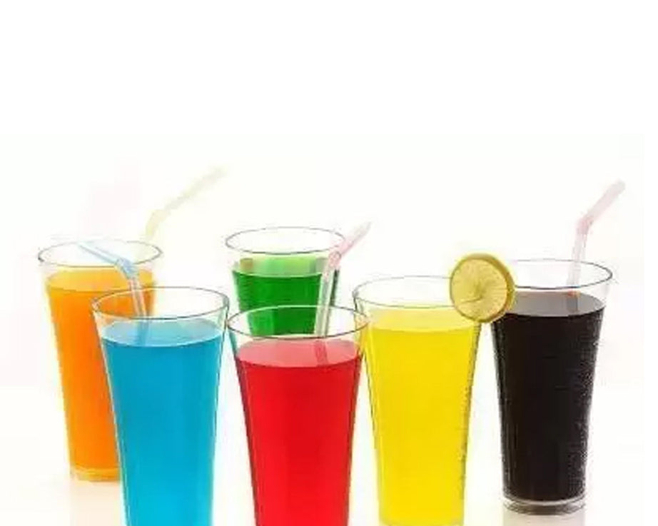 Transparent plastic glasses for juice