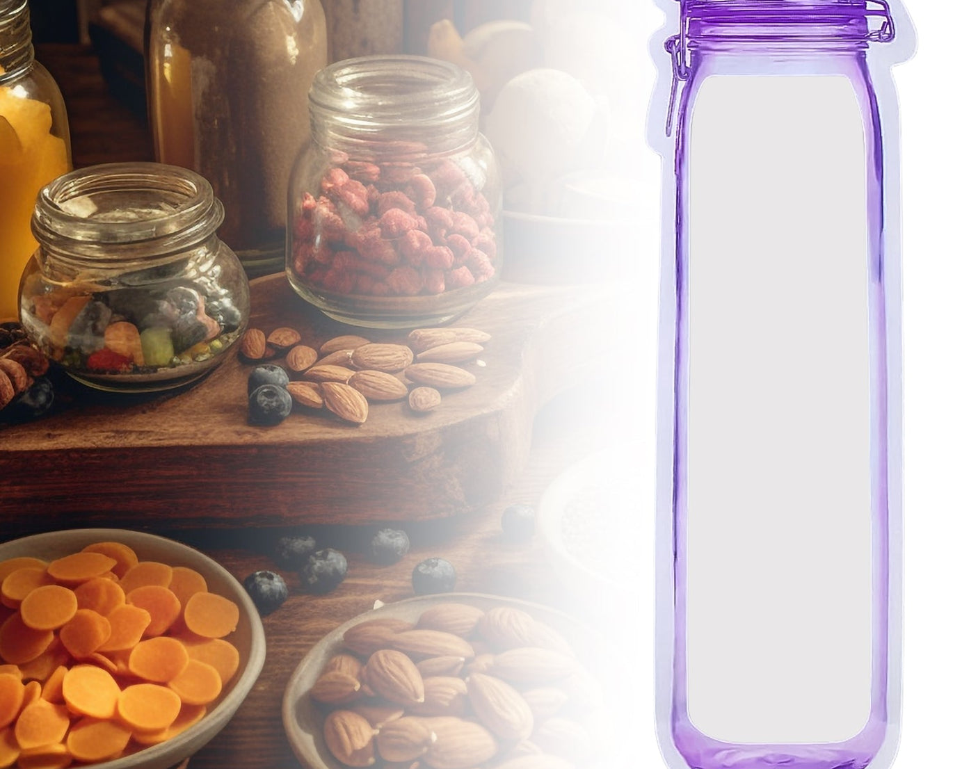 Food Storage Bag Bottles Shape Ziplock Bags Reusable (1 Pc / 500 ML)