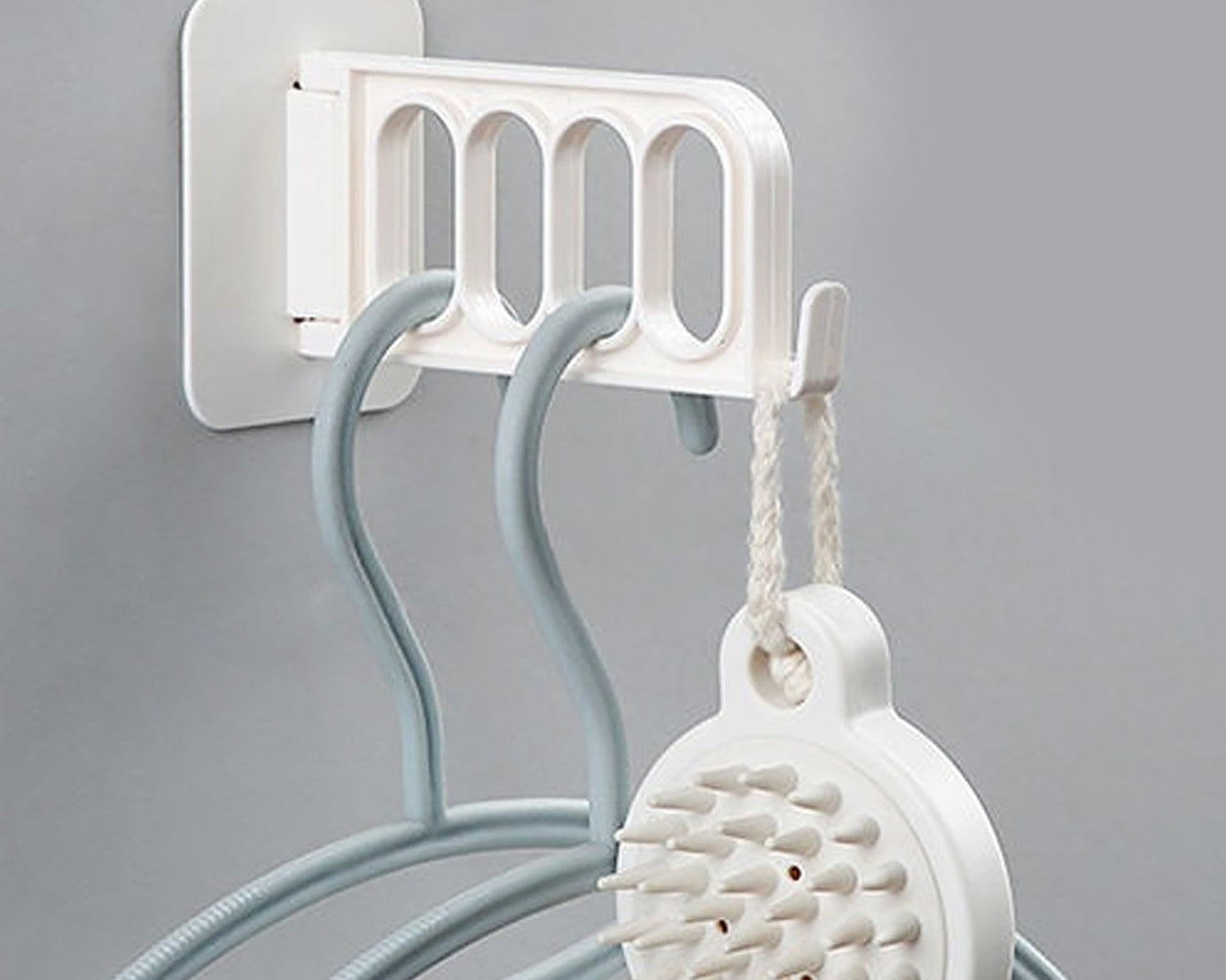 Practical door hook for bathroom, kitchen, bedroom, or cubicle.