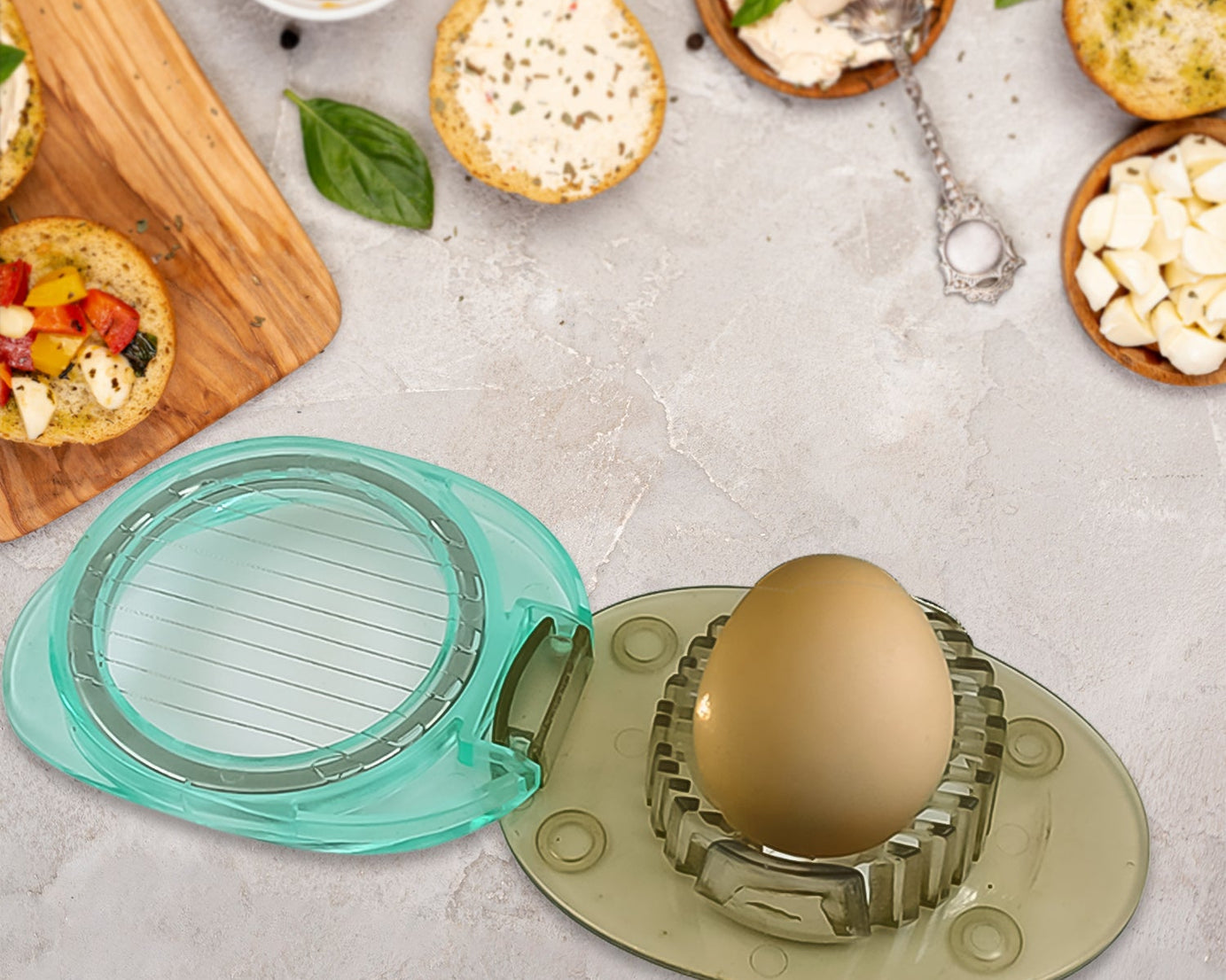 Stainless Steel Egg Slicer & Knife