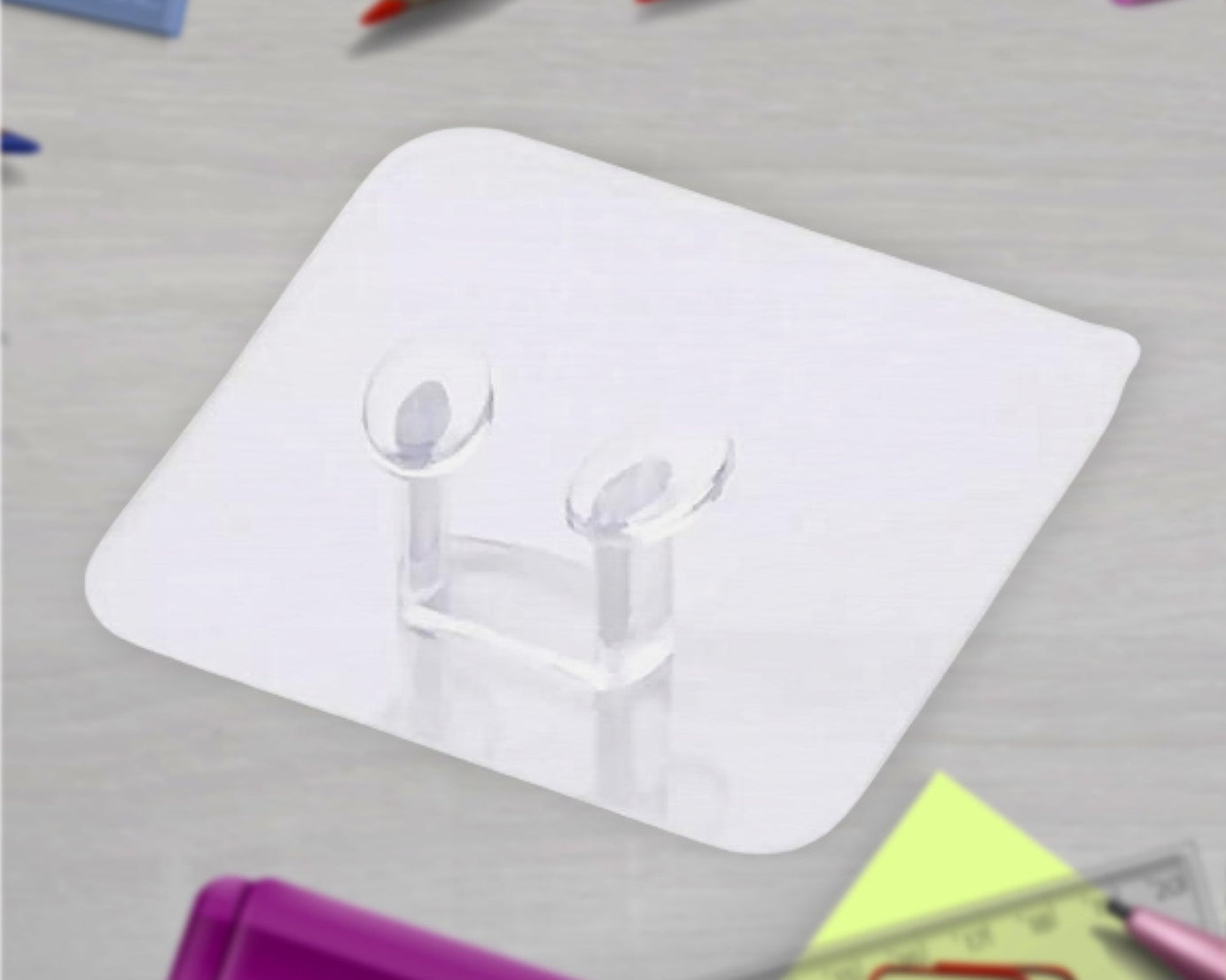 Transparent Self Adhesive Hook Seamless Drill Free Removable Wall Mounted Hanger As Toothbrush Holder Power Plug Socket Holder Waterproof and Oil Proof (1 Pc)