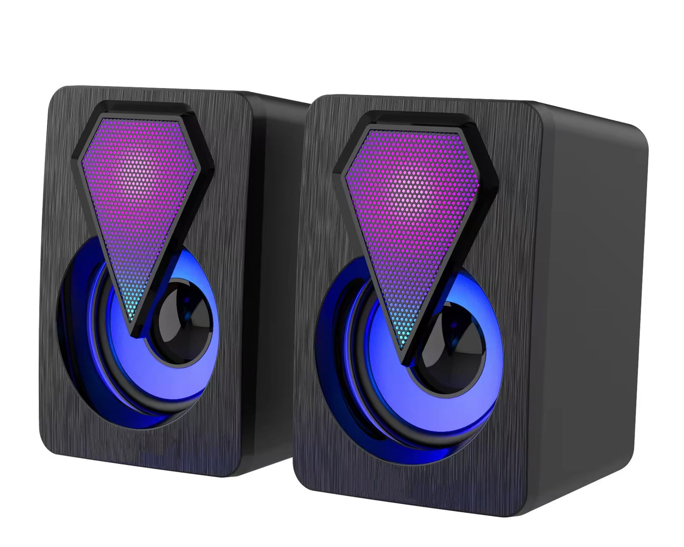2 Pcs Set RGB Desktop Speakers