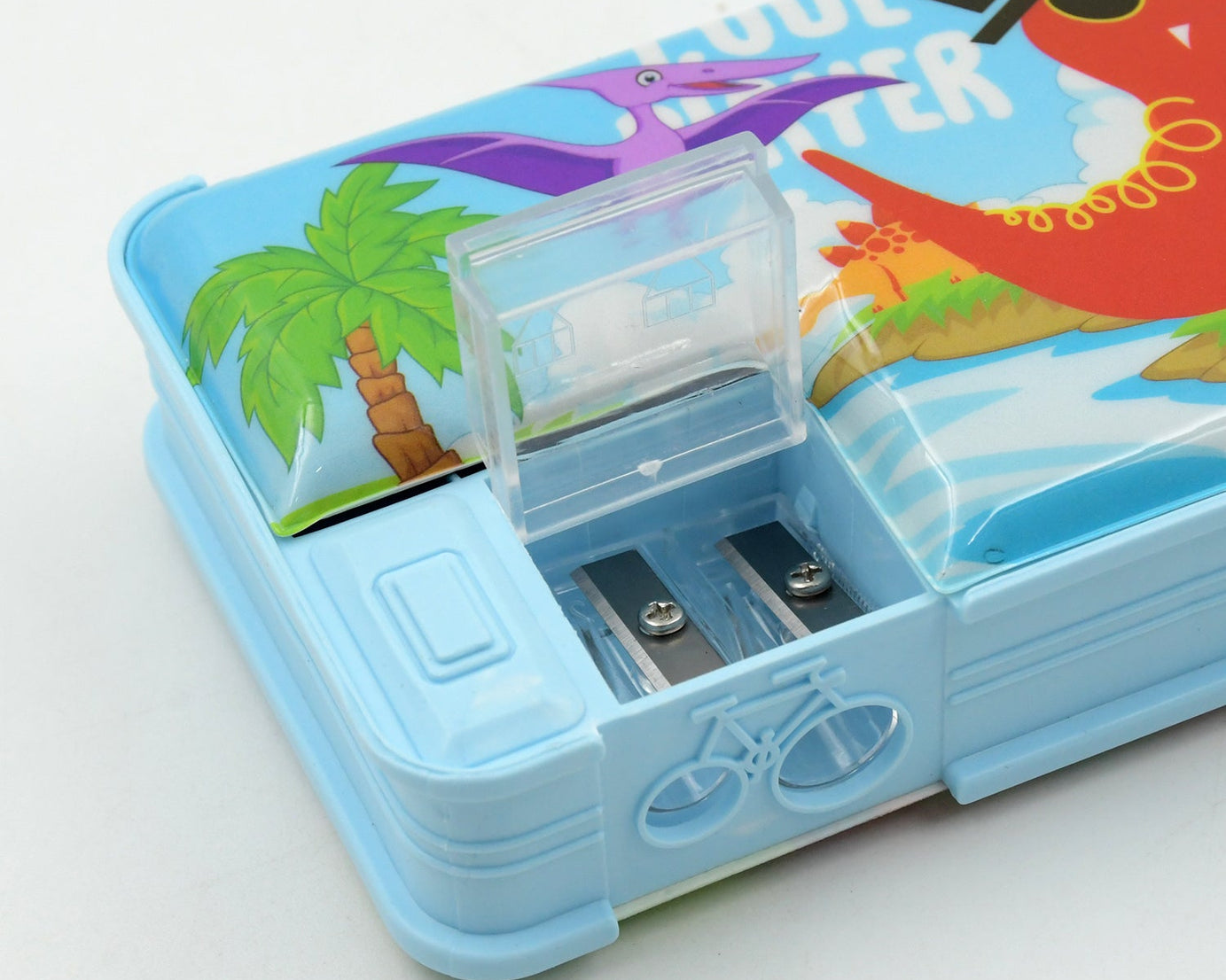 Multipurpose Compass Box, Plastic Double Deck Pencil Case with 2 Compartments, Supplies Utility Box Storage Organizer, Pencil Box for School, Cartoon Printed Pencil Case for Kids, Birthday Gift for Girls & Boys (1 Pc Mix Design)