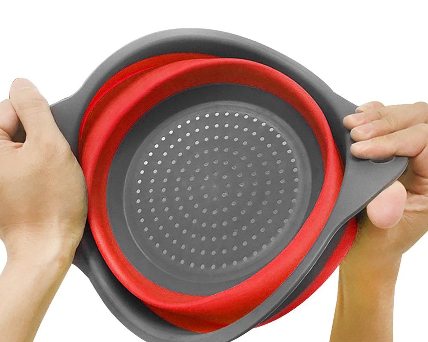 Compact silicone strainer for draining
