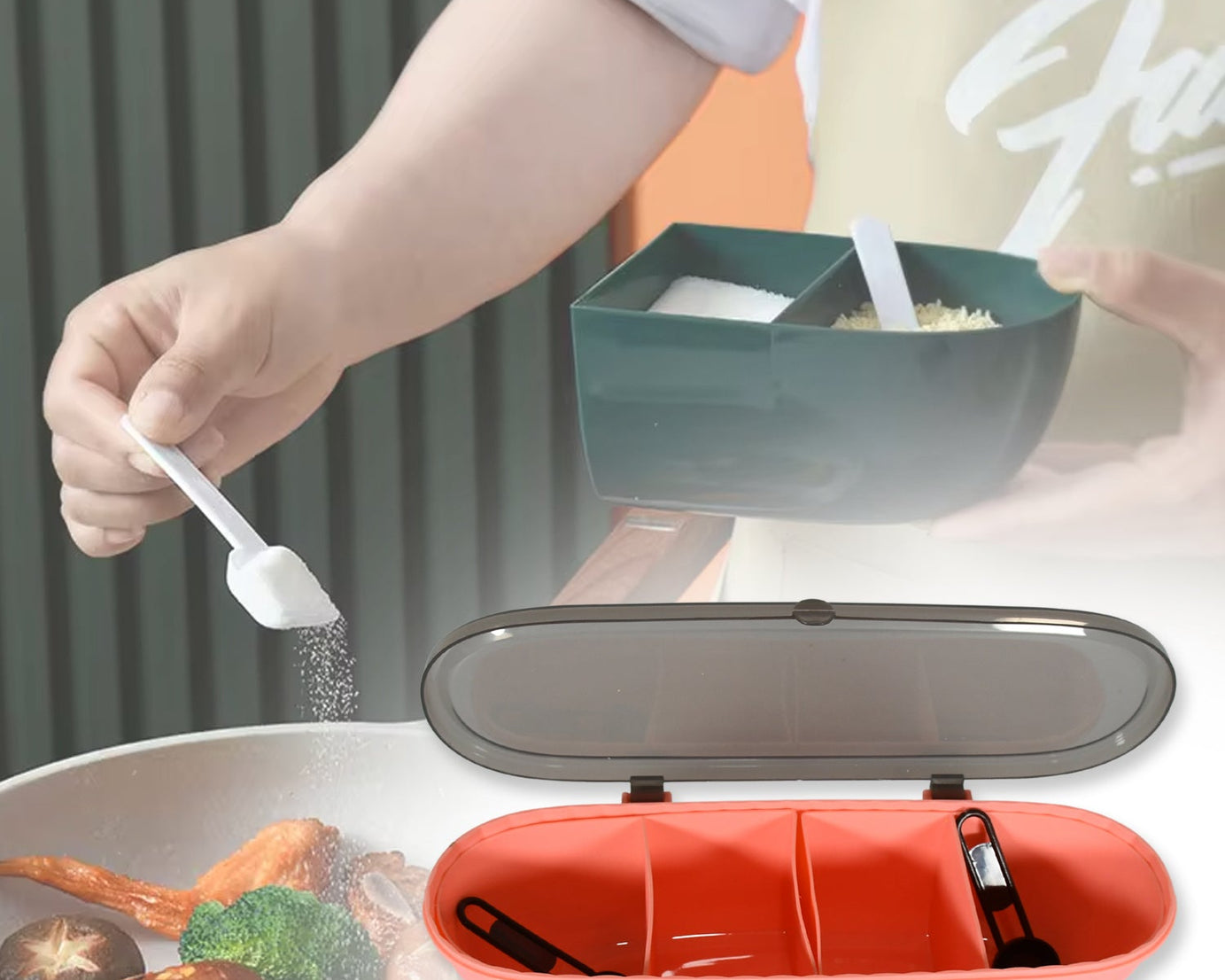 8255 Spice Bottle Spice Jar Durable Spice Seasoning Box, Jar Food Grade Spoon Seasoning Case for Kitchen / Dry fruit Tray (1 Pc)