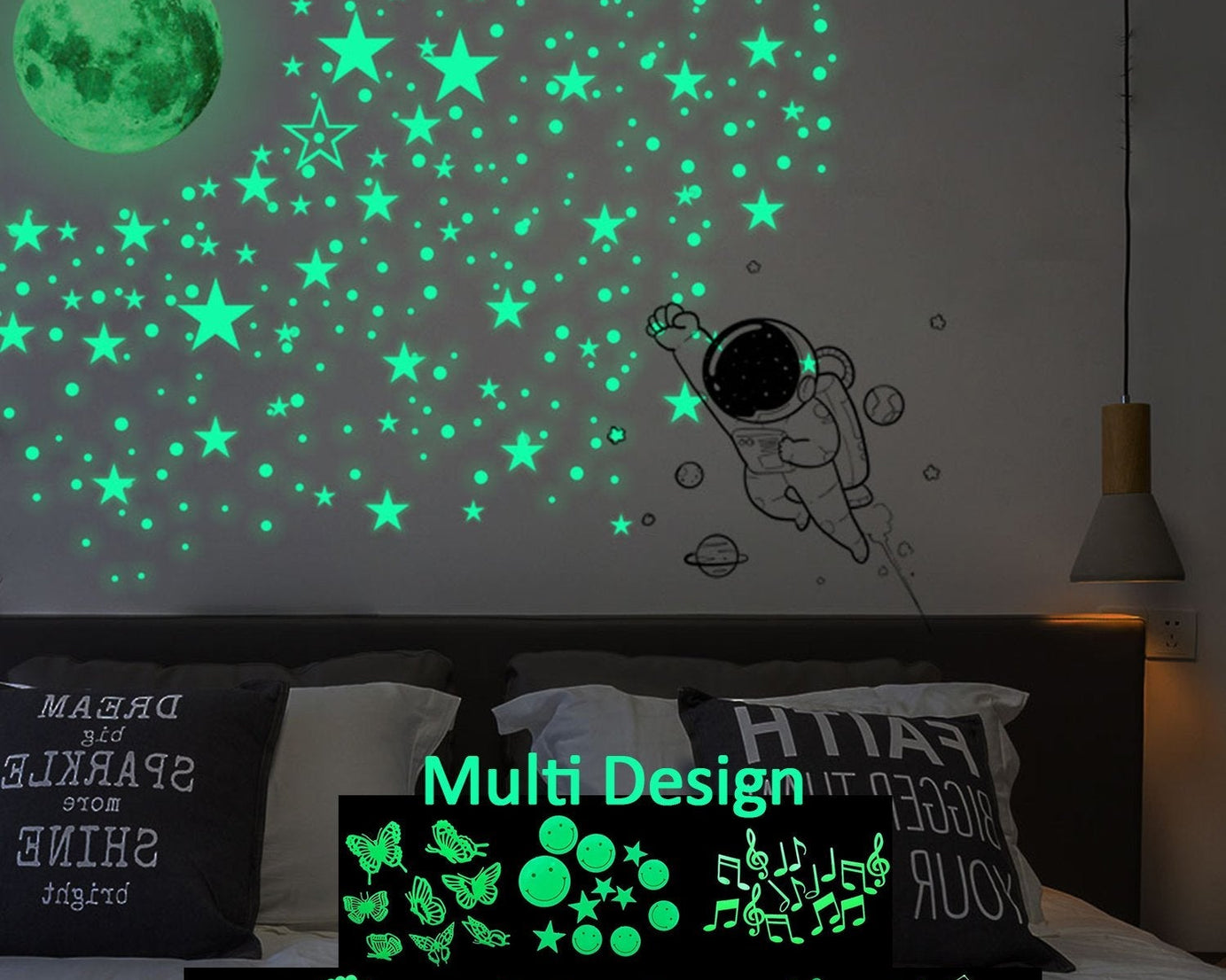 Glow-in-the-dark drawing board with light