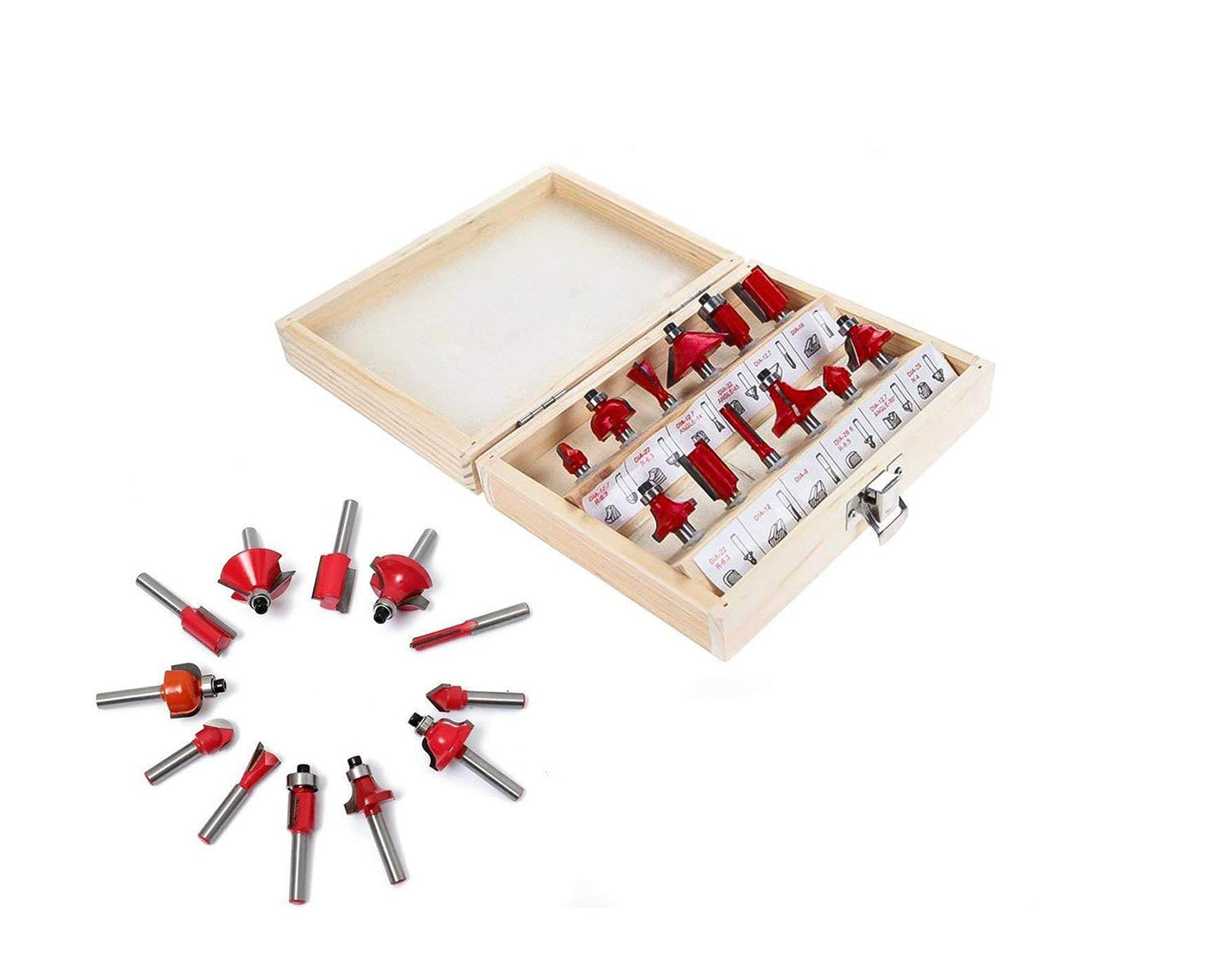 12 / 15pcs Milling Cutter Router Bit Set