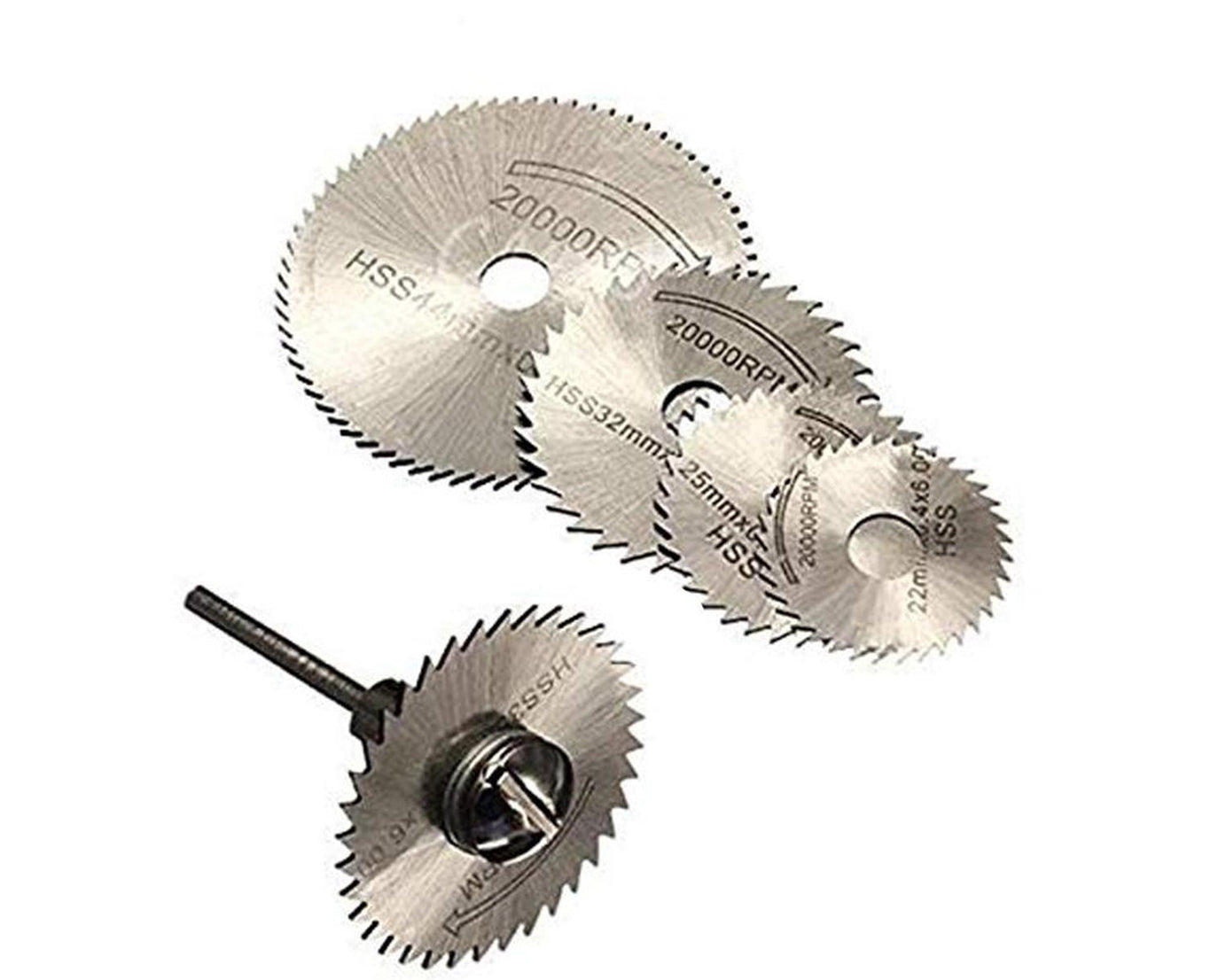 High-speed steel saw blades for cutting various materials.