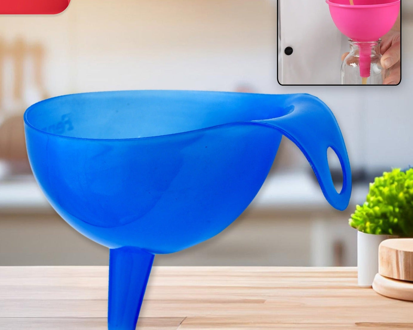 Plastic Funnel For Pouring Oil, Sauce, Water, Juice Cooking Oil, Powder, Small Food-Grains Food Grade Plastic Funnel (1 Pc)