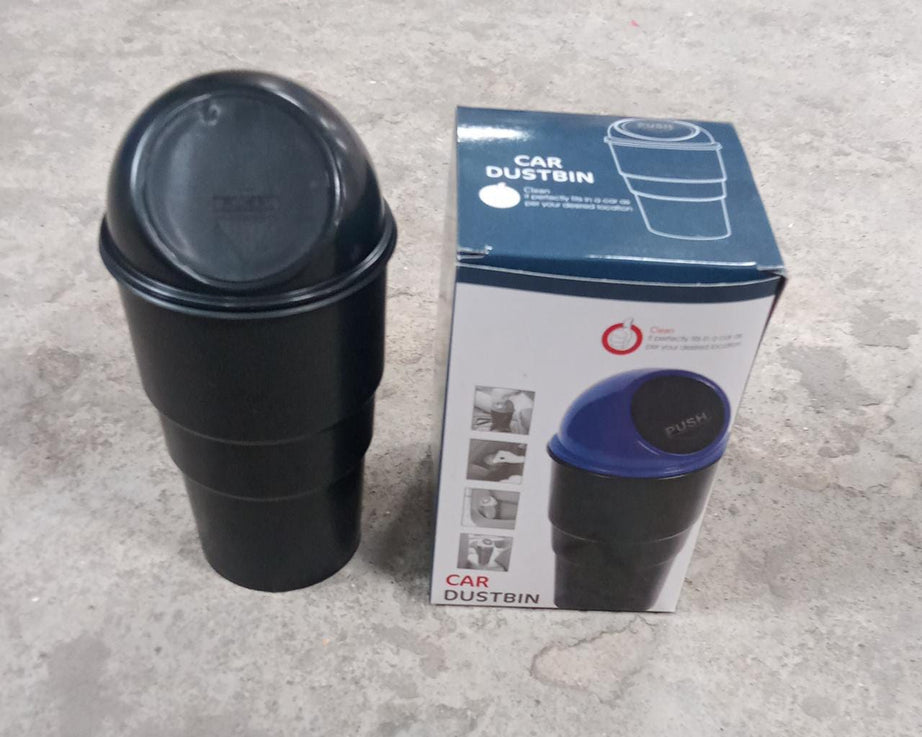 Car trash bin with sleek design.