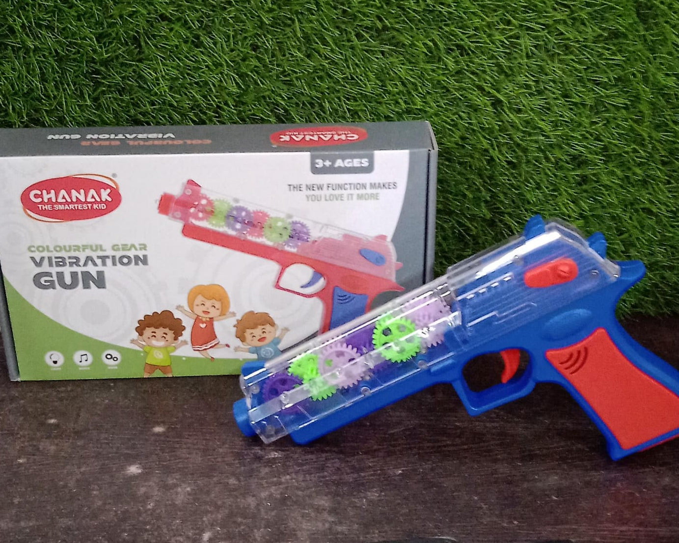 Plastic Gear Simulation Toy Gun for Kids, Pretend Play Gun Toys with 3D Flashing Lights and Exciting Music, Electric Laser Toy Guns with Rotating Gear Mechanism, Toy for Birthday Gift for Kids 3+ Years (Pack of 1)