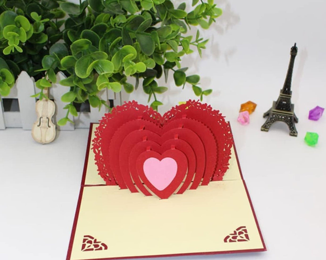 3D Paper Wish Card High Quality Paper Card All Design Card Good Wishing Card (All 3D Card Birthday, Christmas Card,  Cartoon Card, Love Heart Card) (1 Pc)