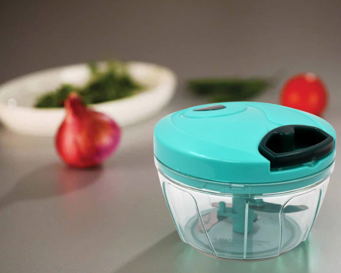 Handy Mini Plastic Vegetable Chopper Cutter, Onion Chopper Vegetables for Kitchen Accessories with 3 Blades