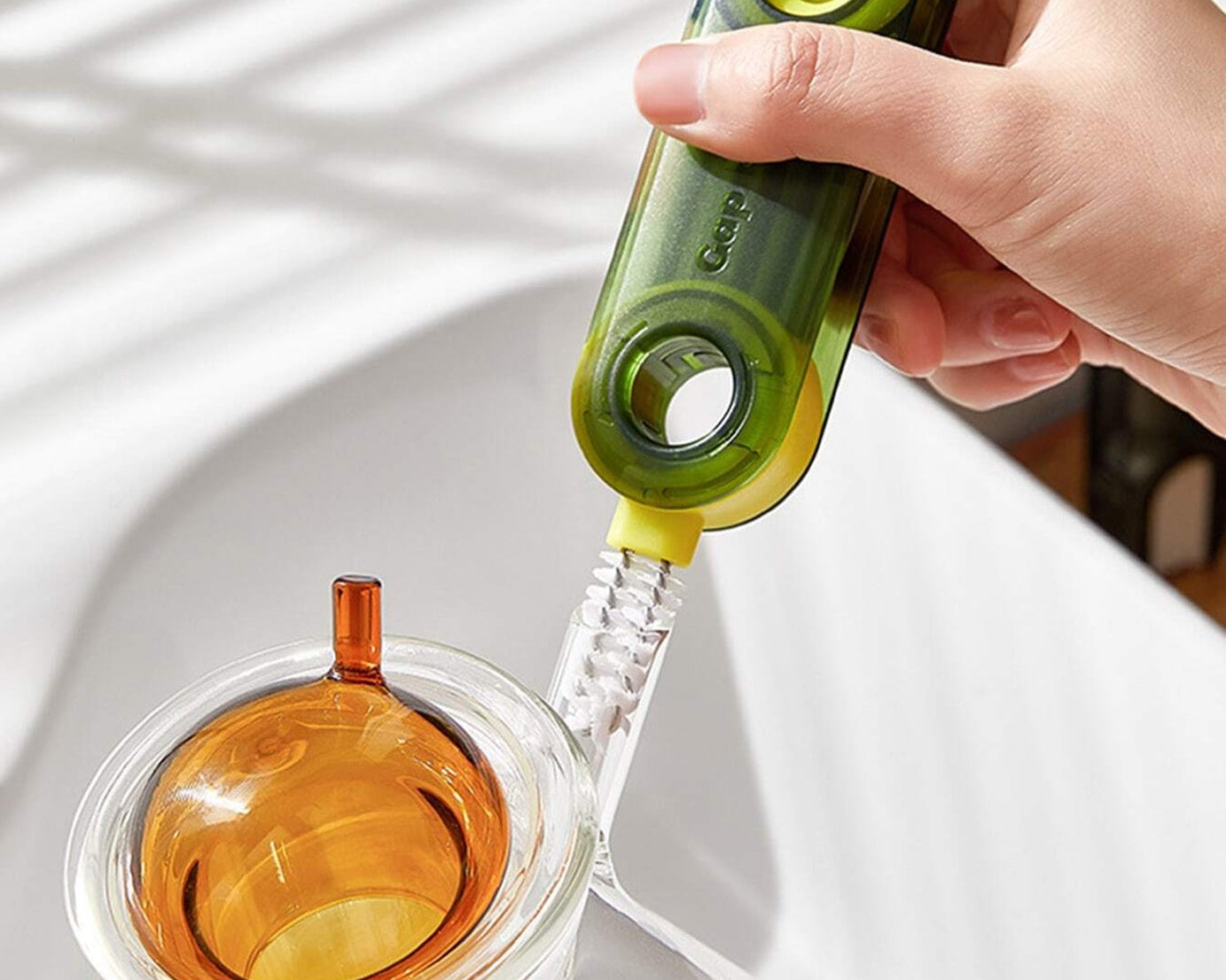 3in1 Multifunctional Cleaning Brush, Bottle Cleaning Brush, Cup Cleaner Brush, for Bottle Cup Cover Lid Home Kitchen Cleaning Tool (1 Pc / Mix Color)