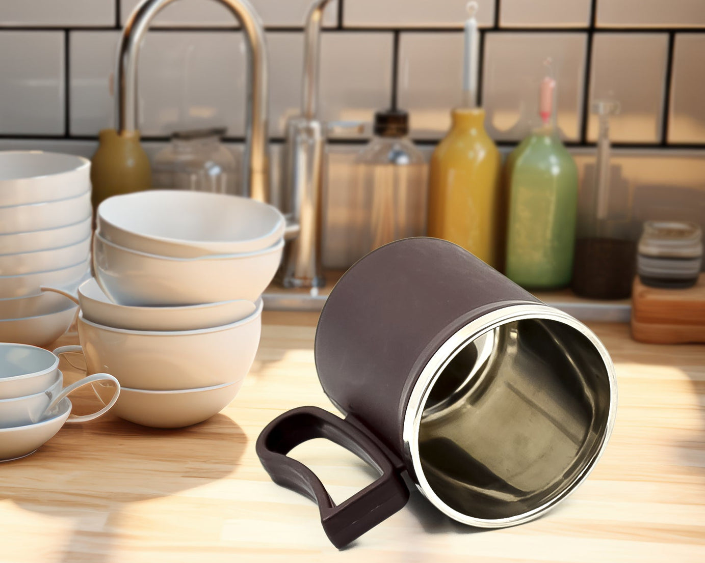 Coffee Mug with Lid and Handle