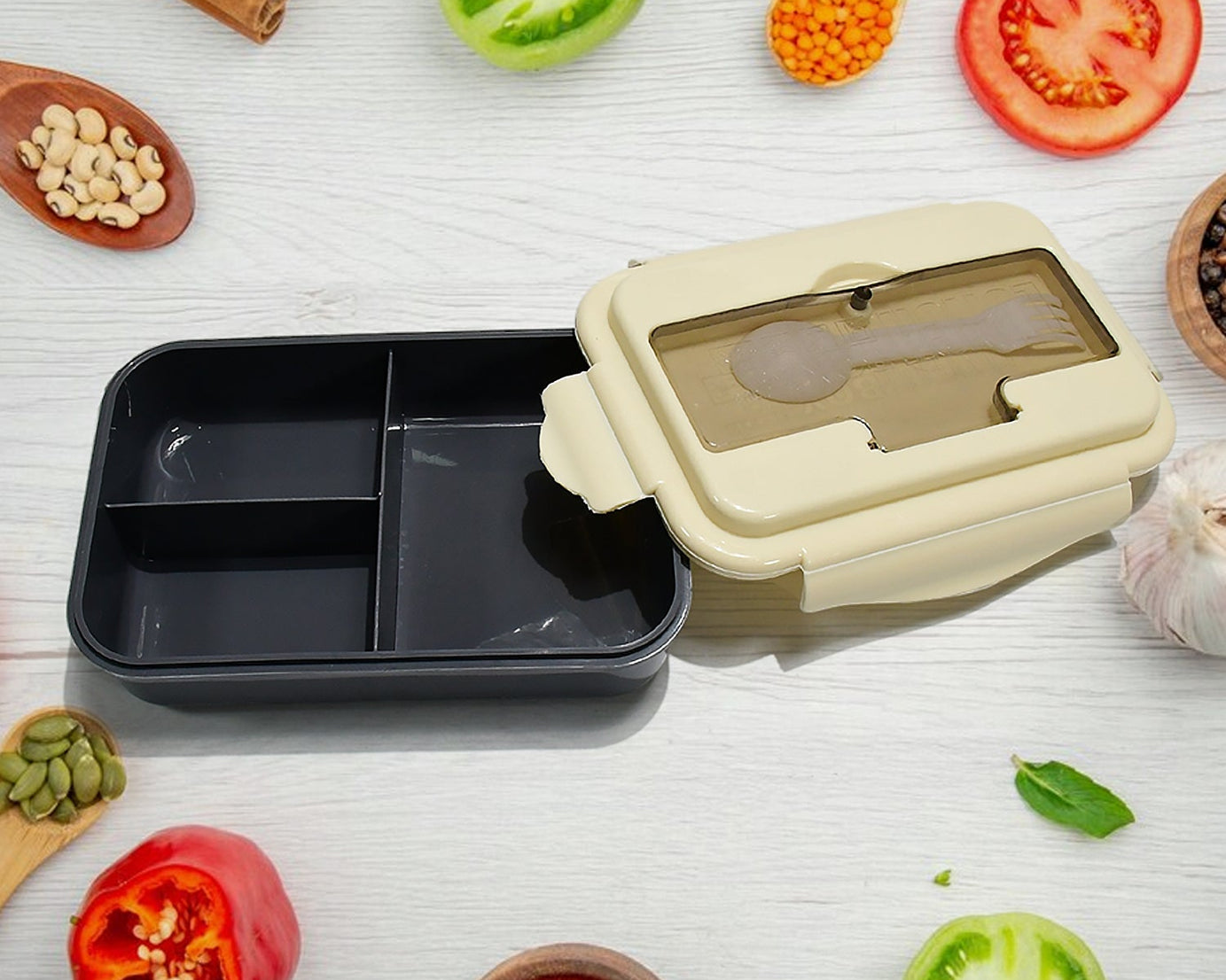 Lunch Box Flex Lock Plastic Liner Lunch Container, Portable Tableware Set for Kid Adult Student Children Keep Food Warm