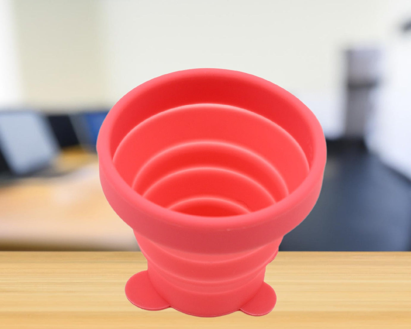 8736 Reusable Folding Silicone Tumbler / Glass / Cup, Folding Cups with Reusable Lid, Silicone Folding Cup with Clip Hook Folding Travel Cup Bag for Travel, Camping, Sports (1 Pc)