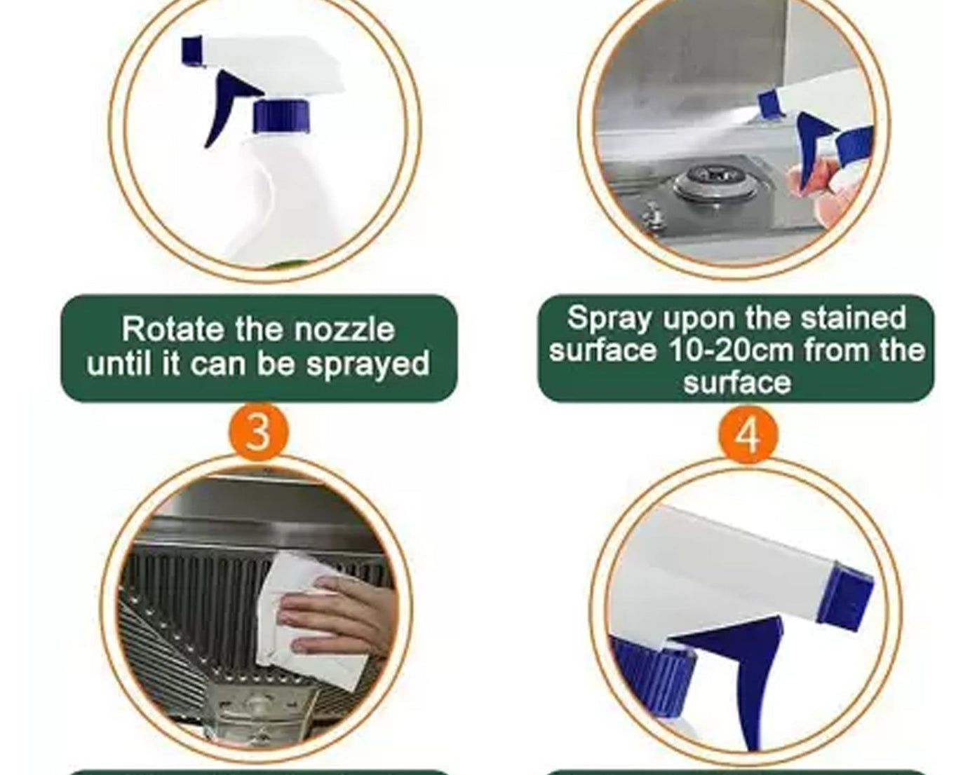 Kitchen Cleaner Spray Oil & Grease Stain Remover Stove & Chimney Cleaner Spray Non-Flammable Nontoxic Magic Degreaser Spray for Kitchen Gas Stove Cleaning Spray (Approx 500ML)