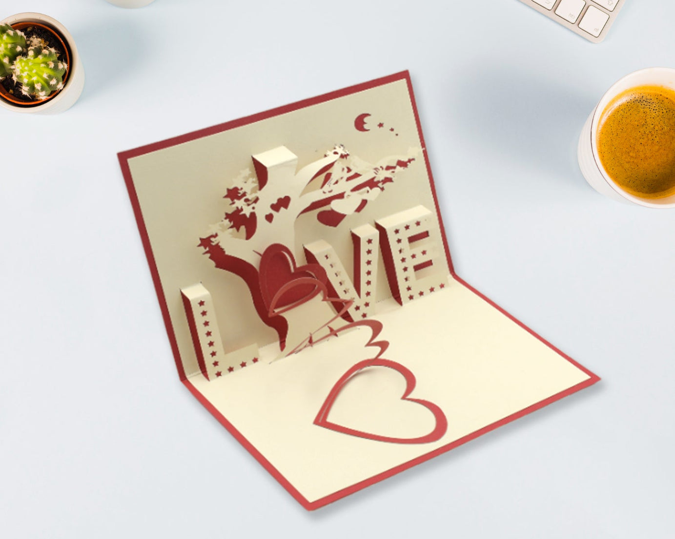 3D Paper Wish Card High Quality Paper Card All Design Card Good Wishing Card  (Birthday , Valentine , love , Christmas Card) (1Pc )