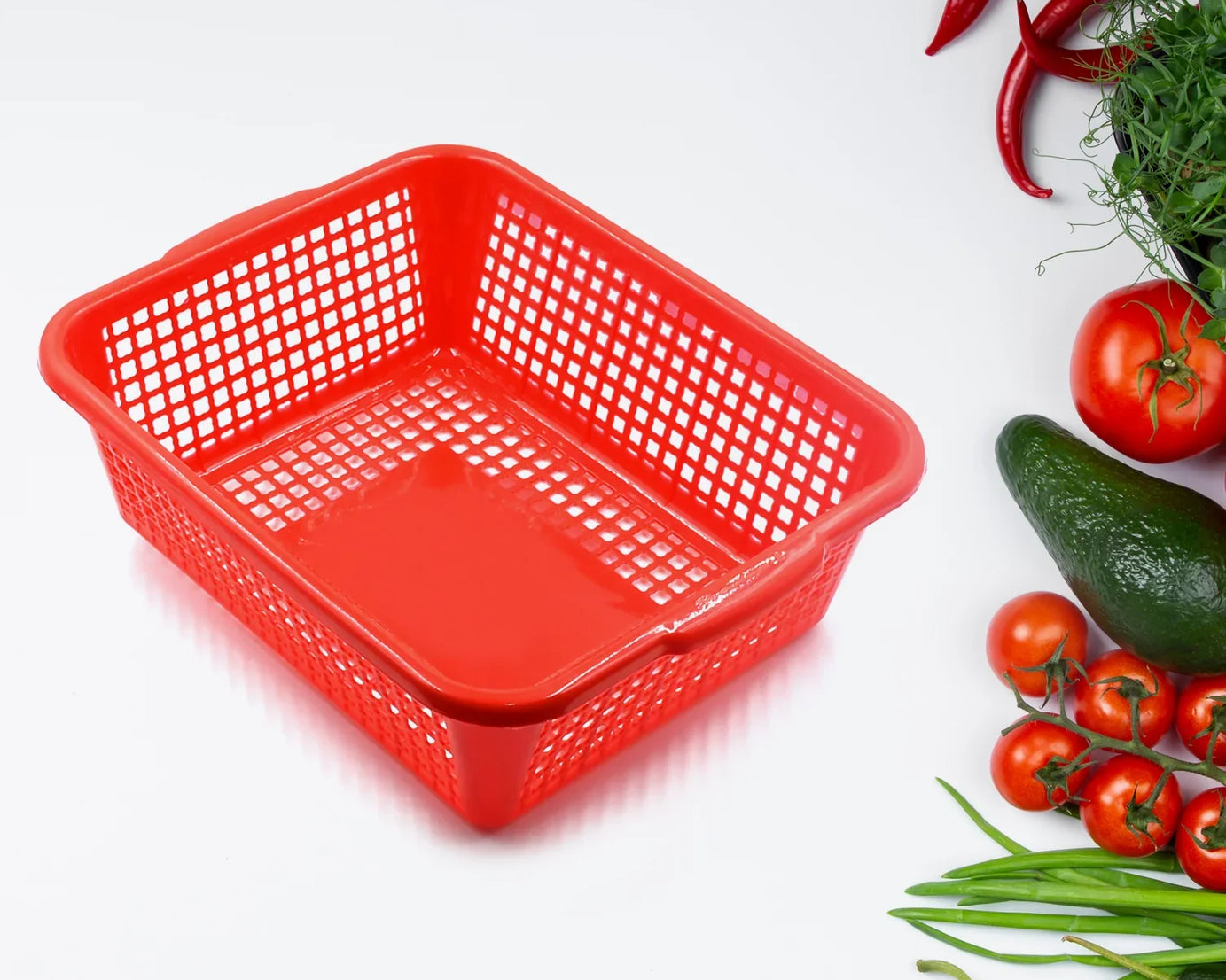 Plastic 1 Pc Kitchen Small Size Dish Rack Drainer Vegetables and Fruits Washing Basket Dish Rack Multipurpose Organizers (29x22CM Mix Color)