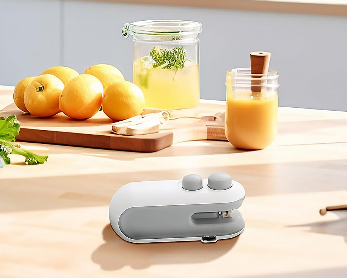 Mini Bag Sealer, 2 in 1 Seal & Cutter Heat Sealers, TYPE-C USB Charging Portable Bag Reseller, Handle Food Sealer, Sealing Machine for Food Storage Plastic Bags Snacks Keep Food Fresh