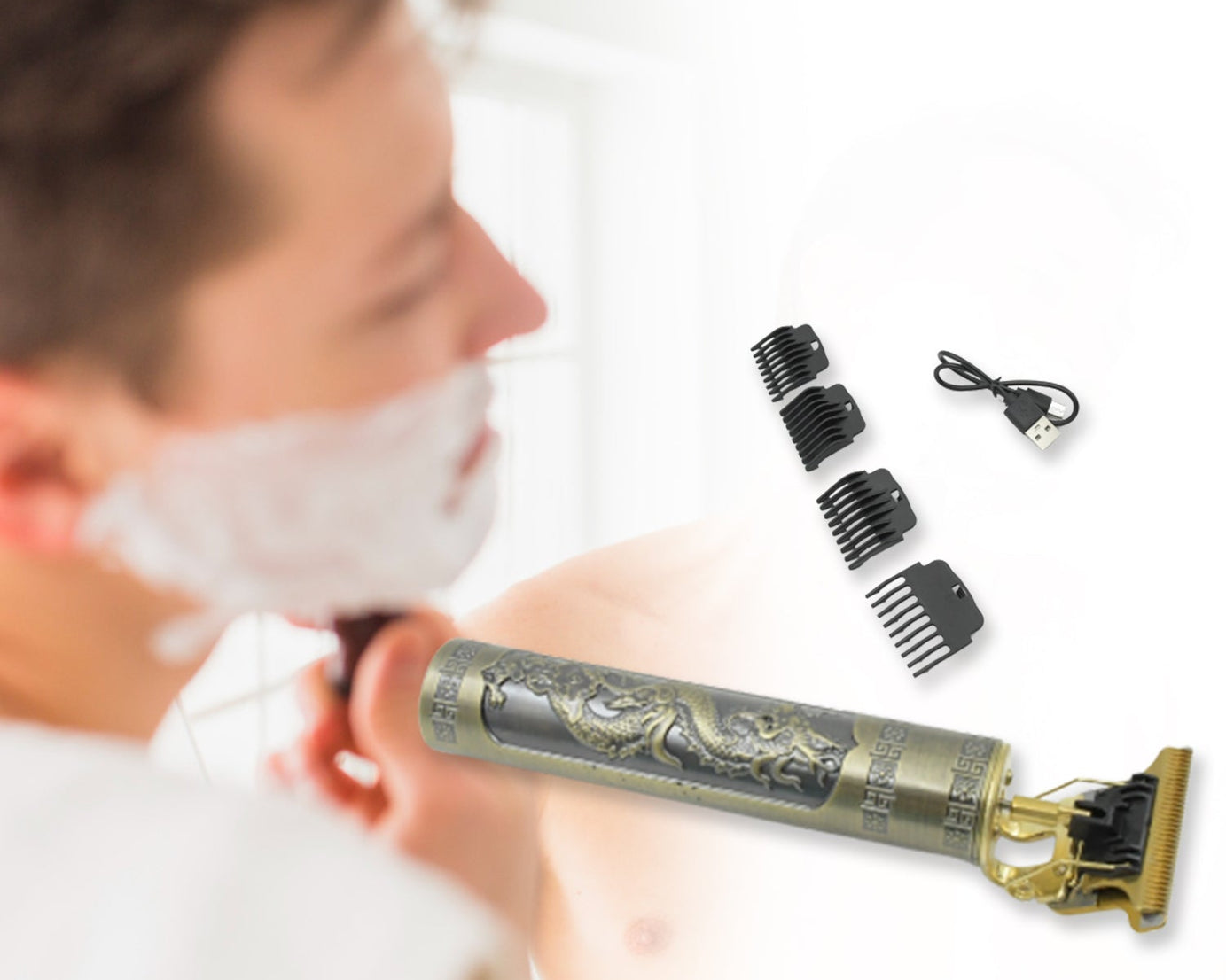 Hair Trimmer for Men Hair Style Trimmer, Professional Hair Clipper, Electric Shaving machine dry shaving for men - hair shaving and trimming beard With 4 adjustable blade clipper, Oil, Cleaning Brush