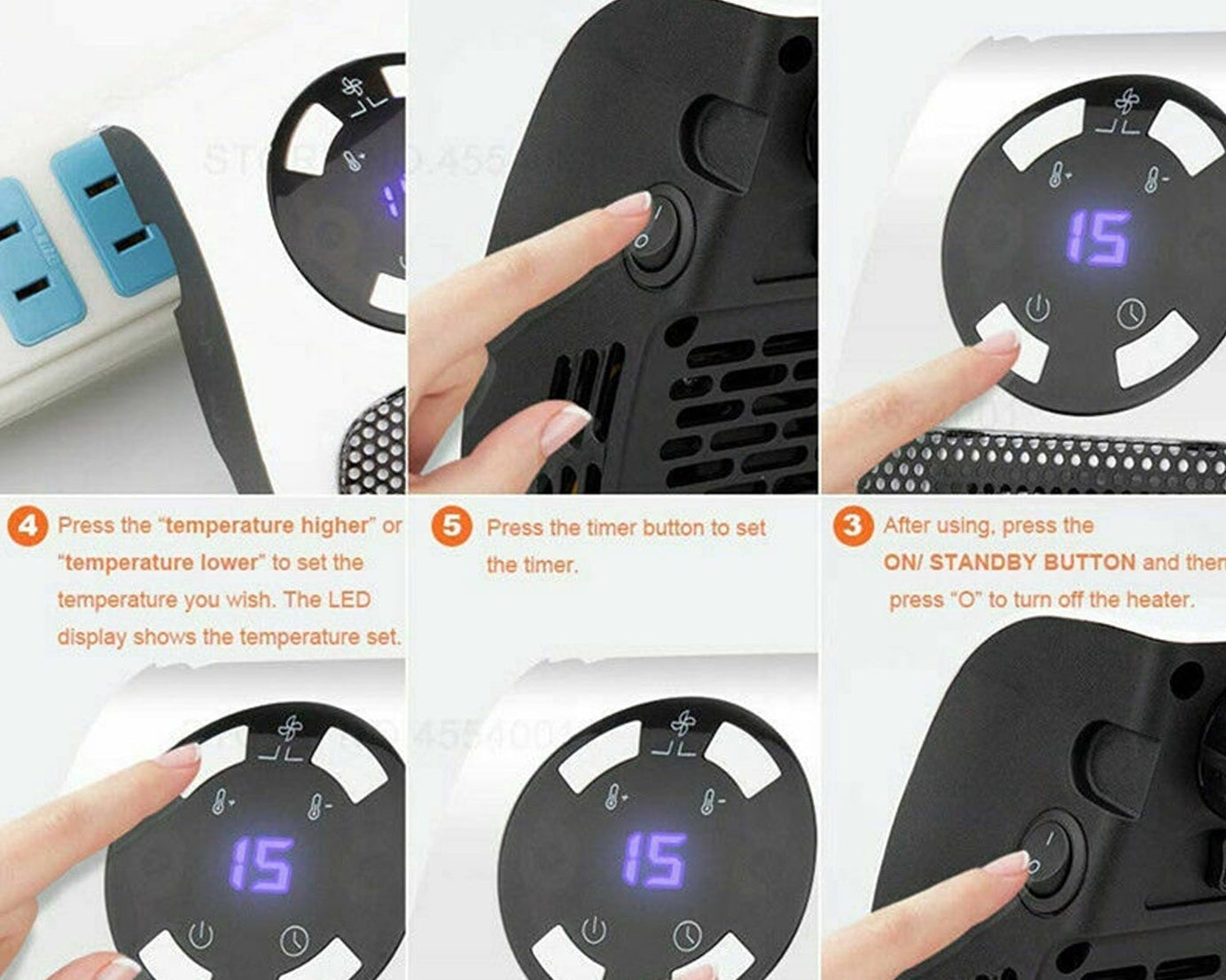 Mini electric heater for personal use on desk or table