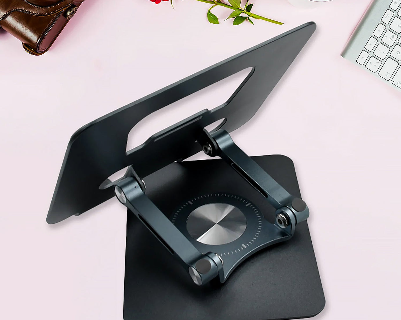Aluminum Alloy 360°Rotating Bracket, Adjustable Laptop Stand, Portable Foldable Ergonomic Laptop Support