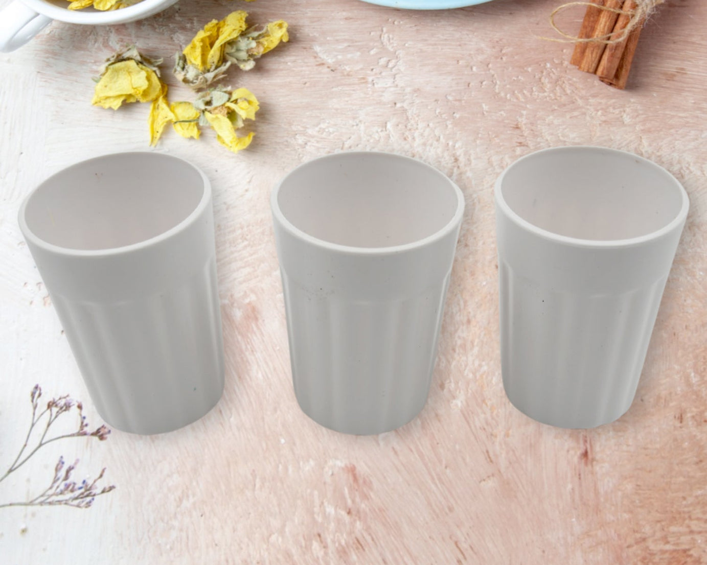 Small Plastic Coffee / Tea Cups Reusable Plastic Cup Mug Lightweight Microwavable Dishwasher Safe Unbreakable Camping Coffee Mugs for Tea Milk Water Juice Tea (3 Pcs Set)