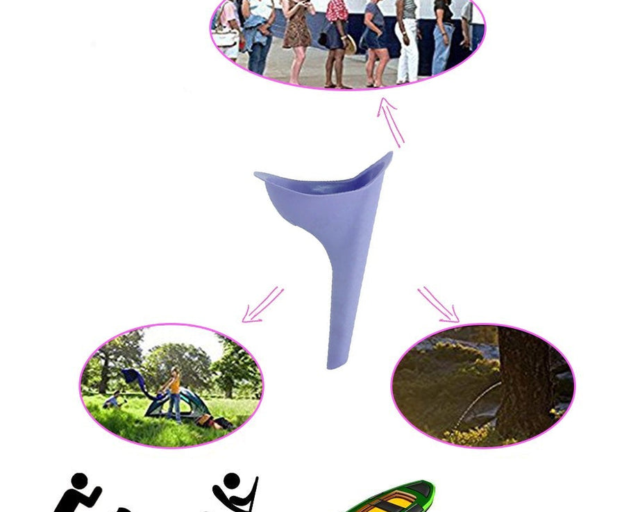 Portable stand pee device designed for women for use during emergencies