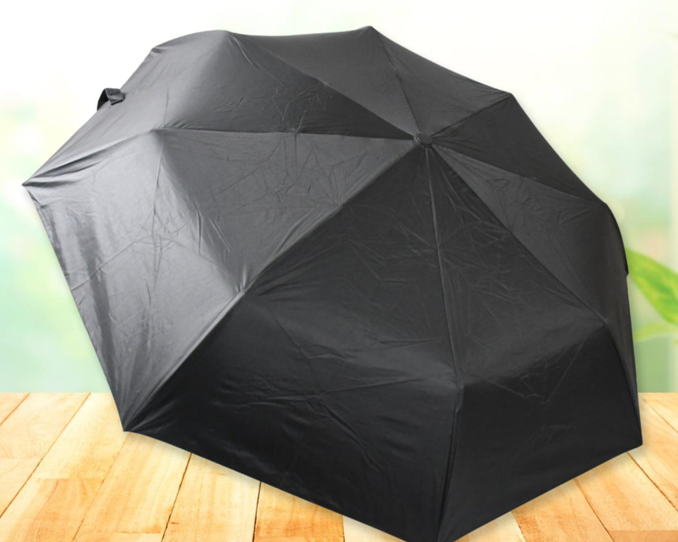 12744 2 Fold Manual Open Umbrella| Windproof, Sunproof & Rainproof with Sturdy Steel Shaft & Wrist Straps | Easy to Hold & Carry | Umbrella for Women, Men & Kids