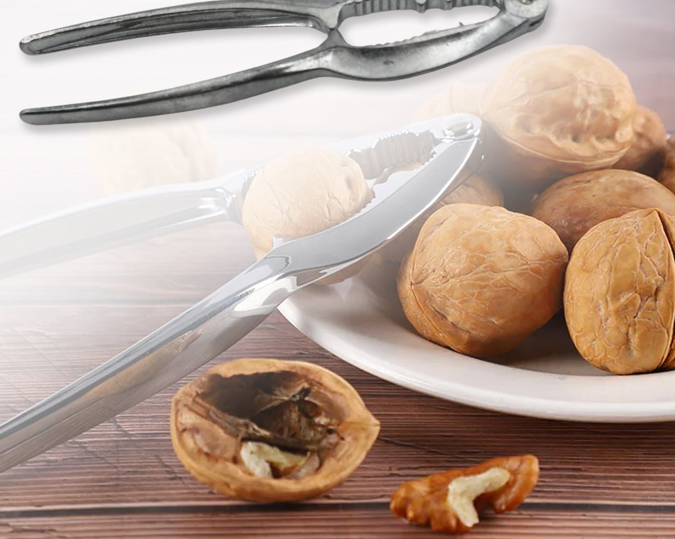 SMALL WALNUT CRACKER, LUXURY DIE CAST STAINLESS ALLOY NUT CUTTER WALNUT CLAMP PLIER PORTABLE SMART WALNUT AKHROT HOUSEHOLD OPEN CORE PLIERS FOR ALL NUTS