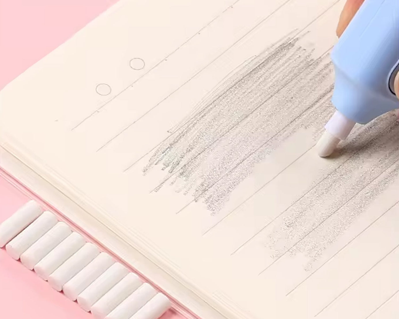 Electric Eraser Kit Automatic Pencil Eraser Battery Operated with 10 Eraser Refills Suitable for use with Graphite Pencils Drawing Painting Sketching Drafting Supplies Stationery Child Gifts (Battery Not Included)