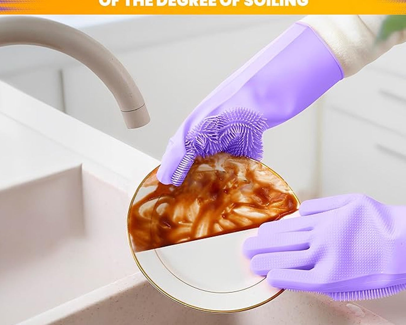 Single Left-Handed Silicone Dishwashing Glove: Scrubber, Reusable, Kitchen Cleaning