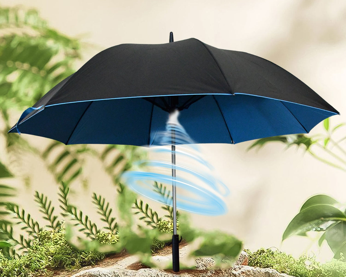 Umbrella with Inside Fan